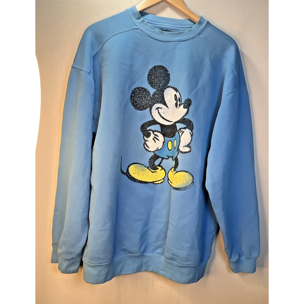 Disney Mickey Mouse Sky Light Blue Sweatshirt small medium Disneyland